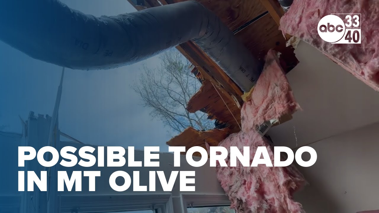 Possible tornado damage in Mount Olive, Alabama on November 25, 2025