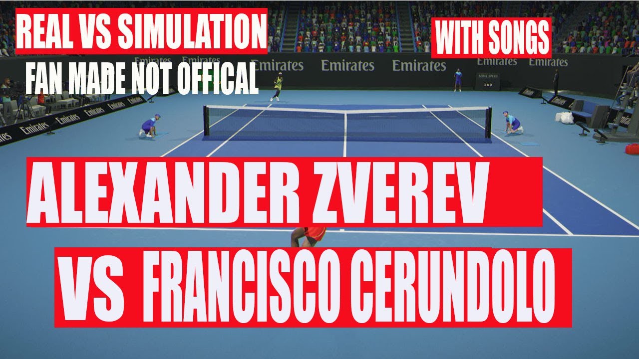 Australian Open | Alexander Zverev   vs Francico Cerundolo 25 Jan 26 Real VS Simulation With songs