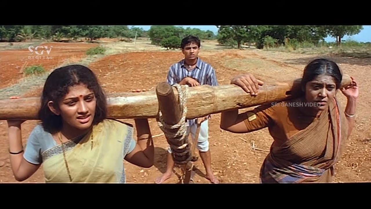 Radhika Kumaraswamy Farming Emotional Scenes | Mane Magalu Kannada Movie | Vishal, Dharma, Rajesh