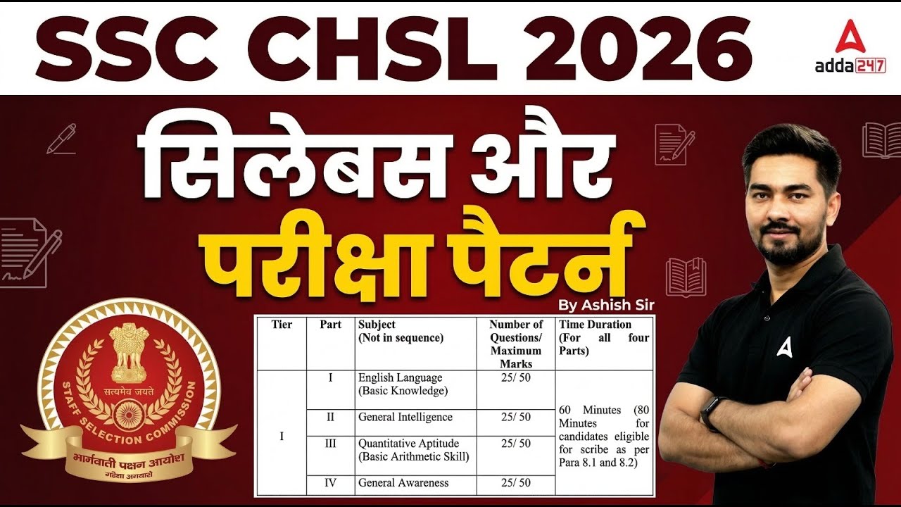SSC CHSL Vacancy 2026 | SSC CHSL Syllabus & Exam Pattern | SSC CHSL 2026 Preparation By Ashish Sir
