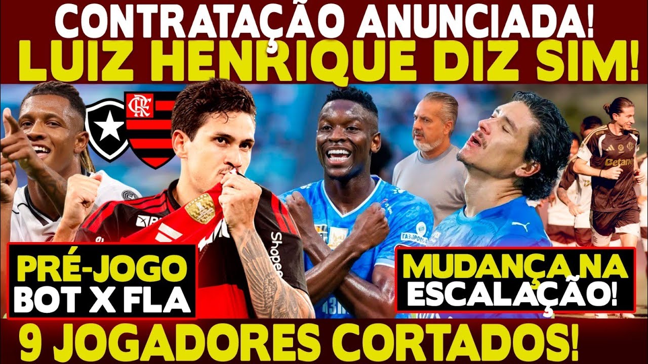 CONTRATAÇÃO ANUNCIADA! LUIZ HENRIQUE DIZ SIM! 250 MILHÕES NA MESA! 9 JOGADORES LIBERADOS! PRÉ-JOGO!