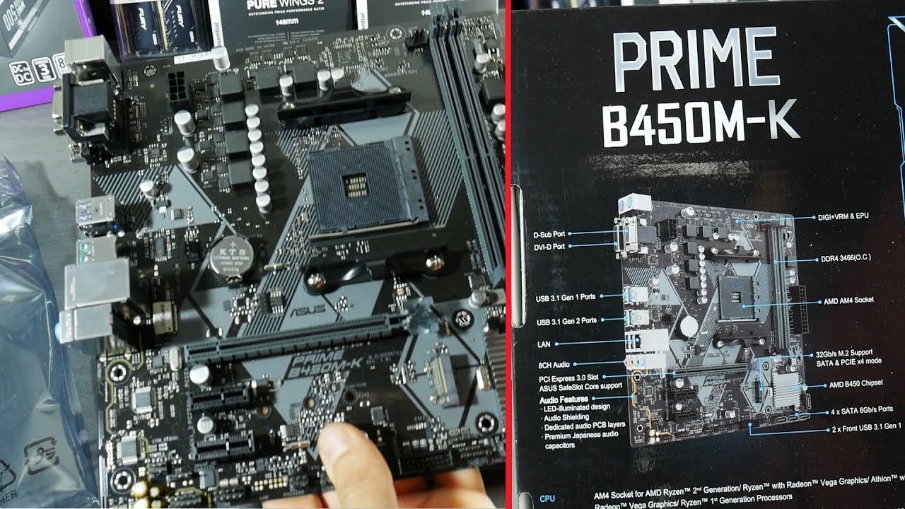 Asus Prime B450M-K MB Unboxing