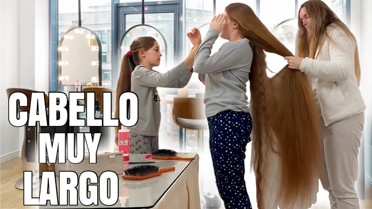 NUESTRA rutina de cuidado PARA CABELLO MUY LARGO|FAMILIA PANDA
