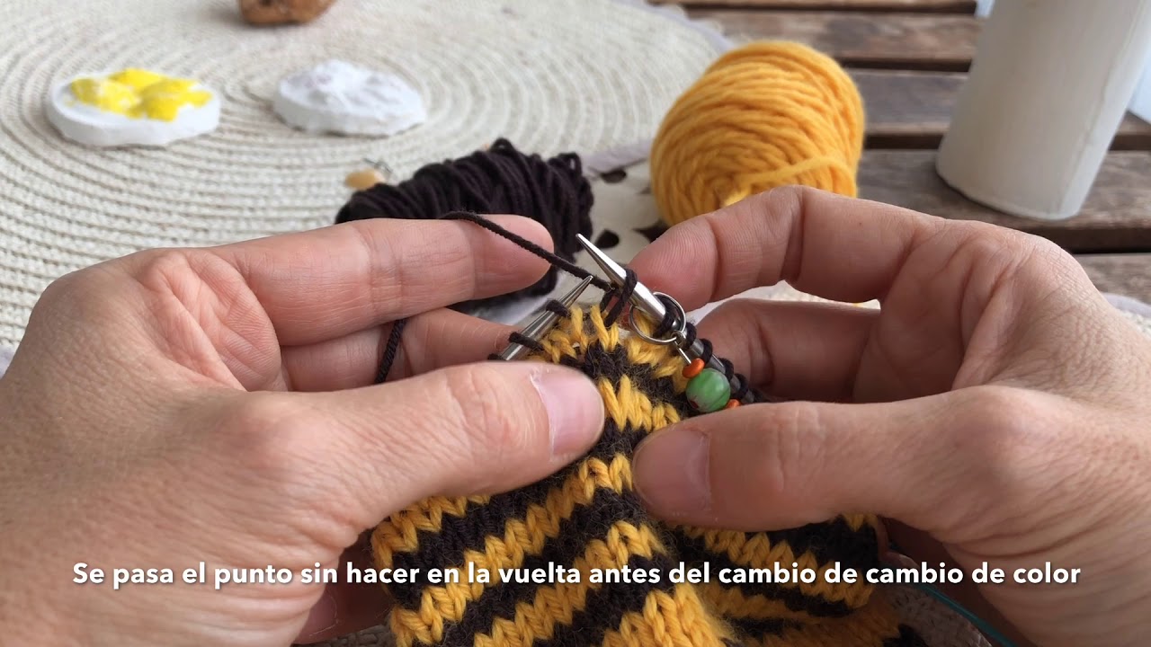 Como tejer rayas en circular - Jogless stripes