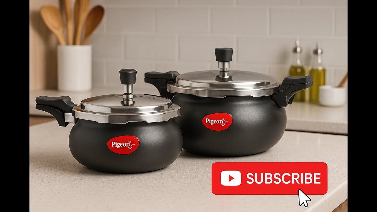 Pigeon by Stovekraft Super Combo (3 L + 5 L) Hard Anodized Pressure Cooker Set unboxin