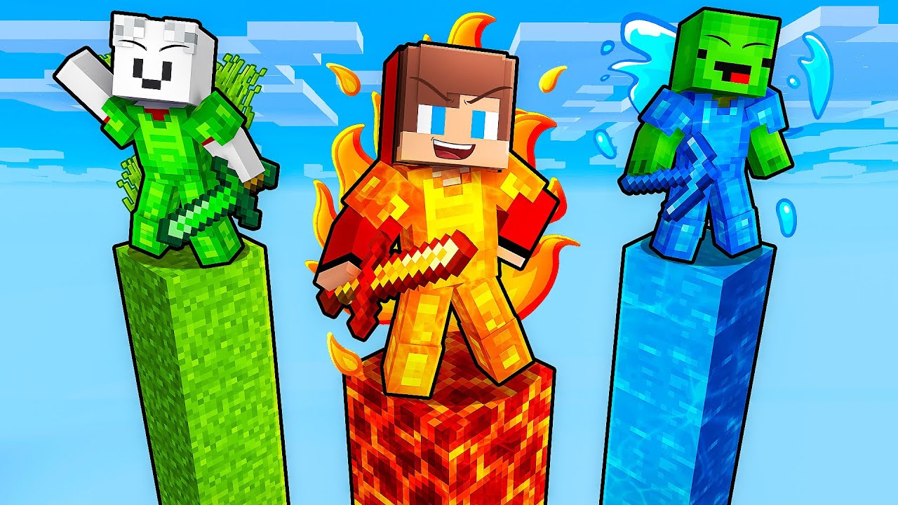Джей-Джей и Майки: БИТВА В БАШНЯХ СТИХИЙ в Minecraft &mdash; Maizen