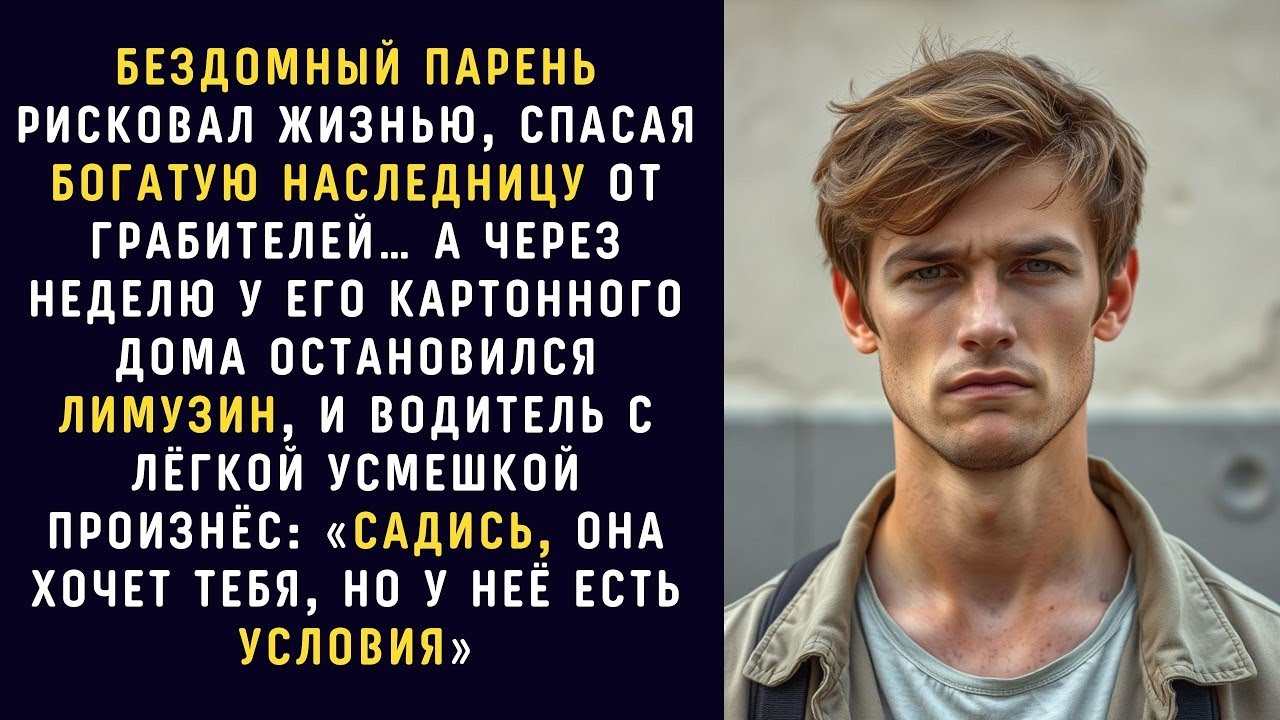Бездомный парень спас богатую красавицу от грабителей… Но когда у его картонного дома замер
