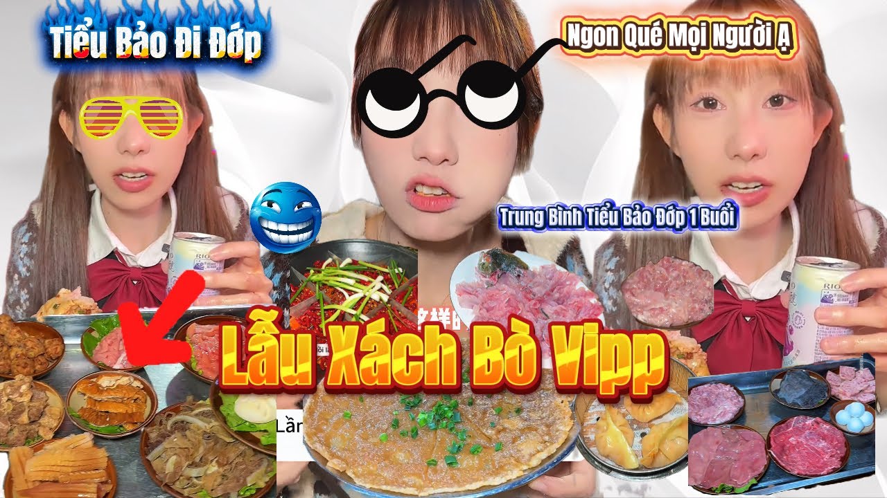 Tổng Hợp | Tiểu Bảo Đớp Lẫu Xách Bò Vs Giò Heo Nổi Tiếng Trùng Khánh#thanhdop #tieubao #mukbang