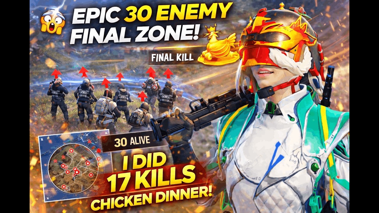 17 KILLS MONSTER GAME 😱 30 Alive Final Zone | Chicken Dinner BGMI