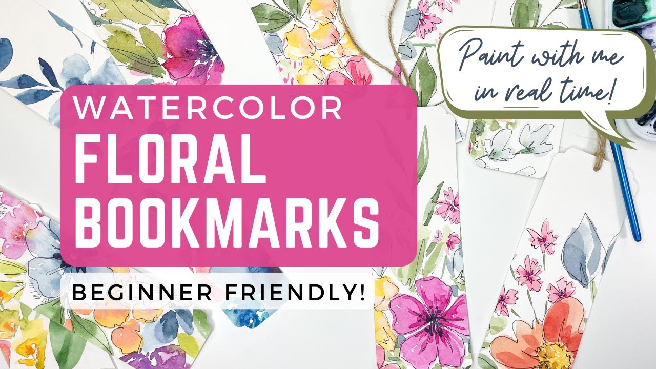 Watercolor Floral Bookmarks! Try this fun beginner friendly project.
