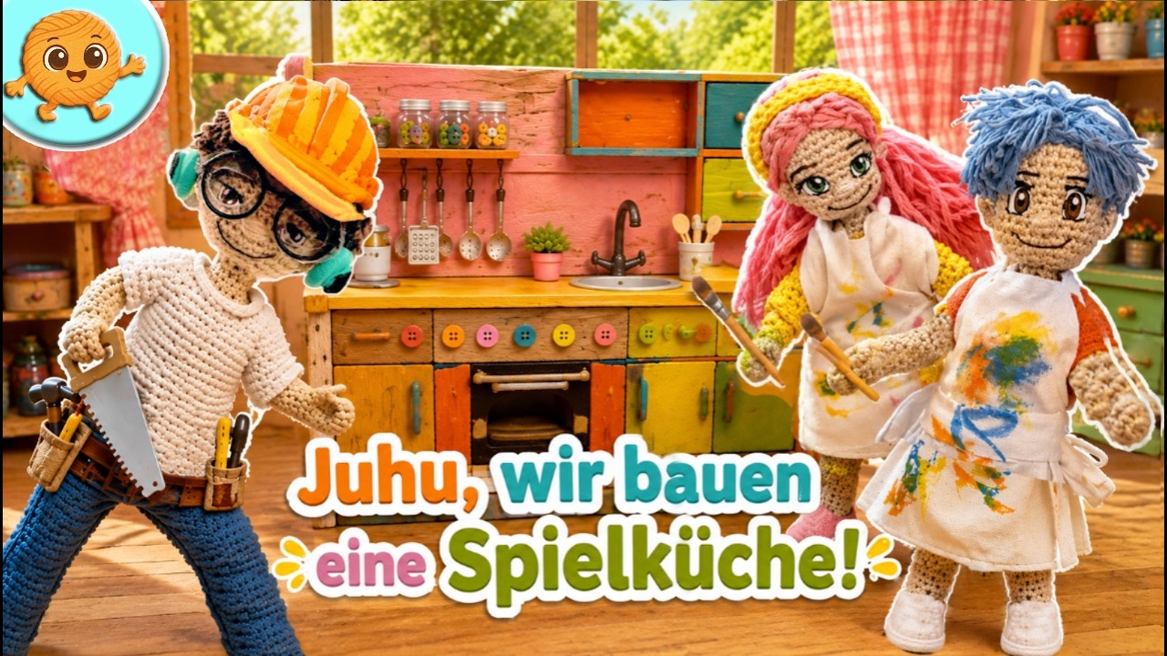 Wolli Kinder bauen eine Spielküche mit Papa