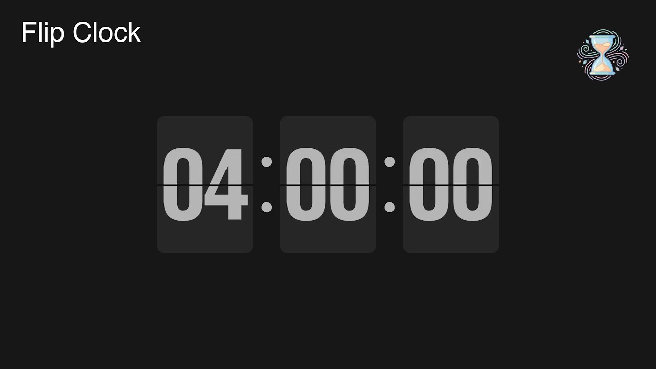4 Hour Timer ⏱️ Flip Clock Countdown | Half Workday Plus Timer - ChronoFlow