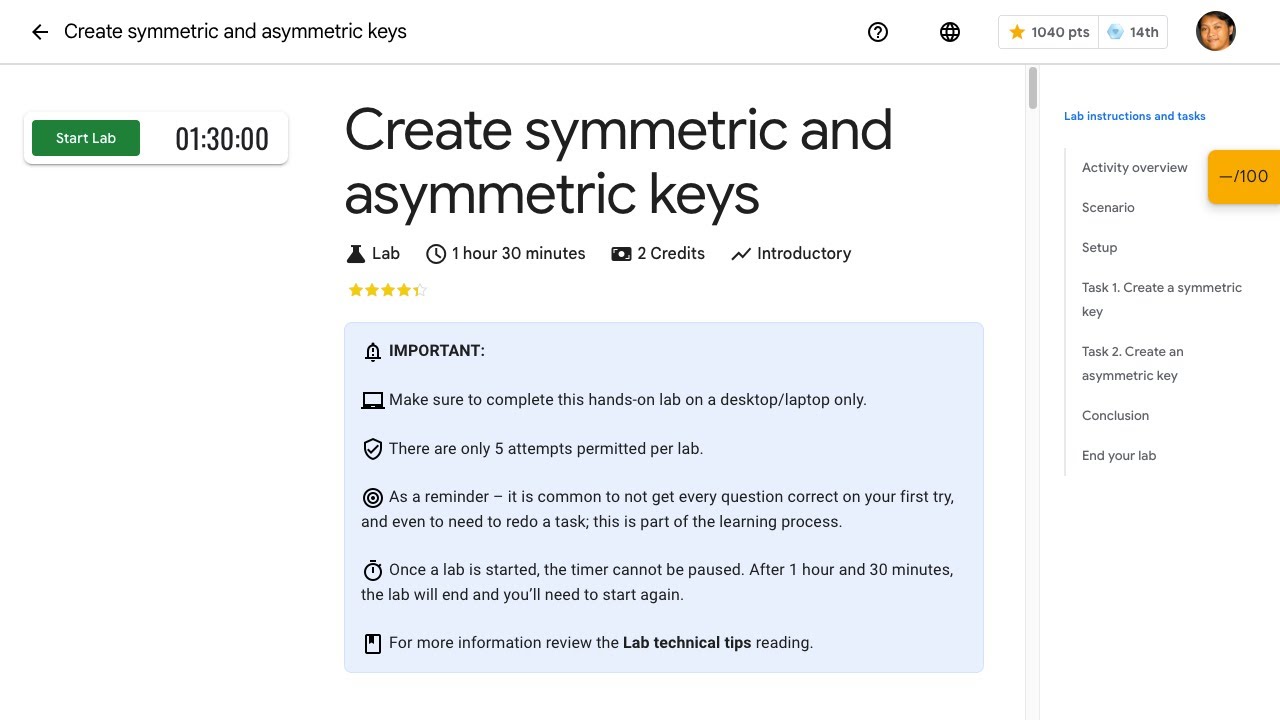 Create symmetric and asymmetric keys