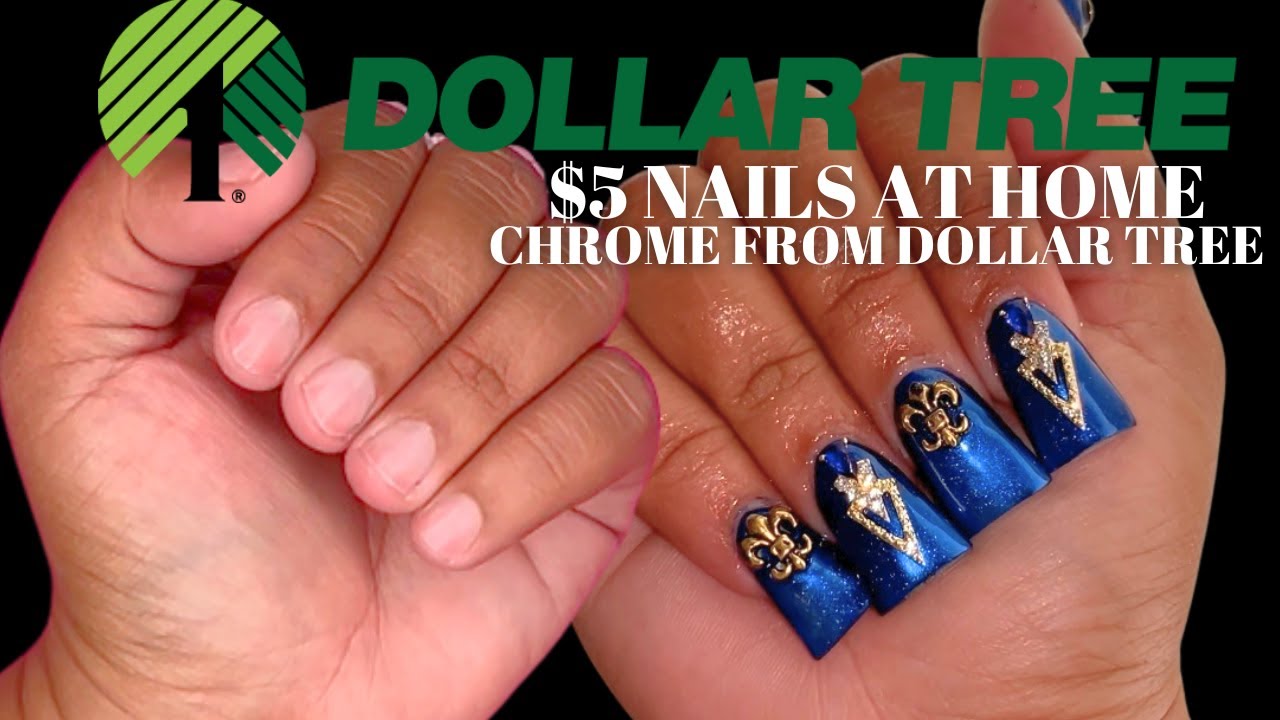 DOLLAR TREE CHROME ACRYLIC NAILS AT HOME ALL PRODUCTS ONLY $1.25  - *NOT CLICKBAIT*