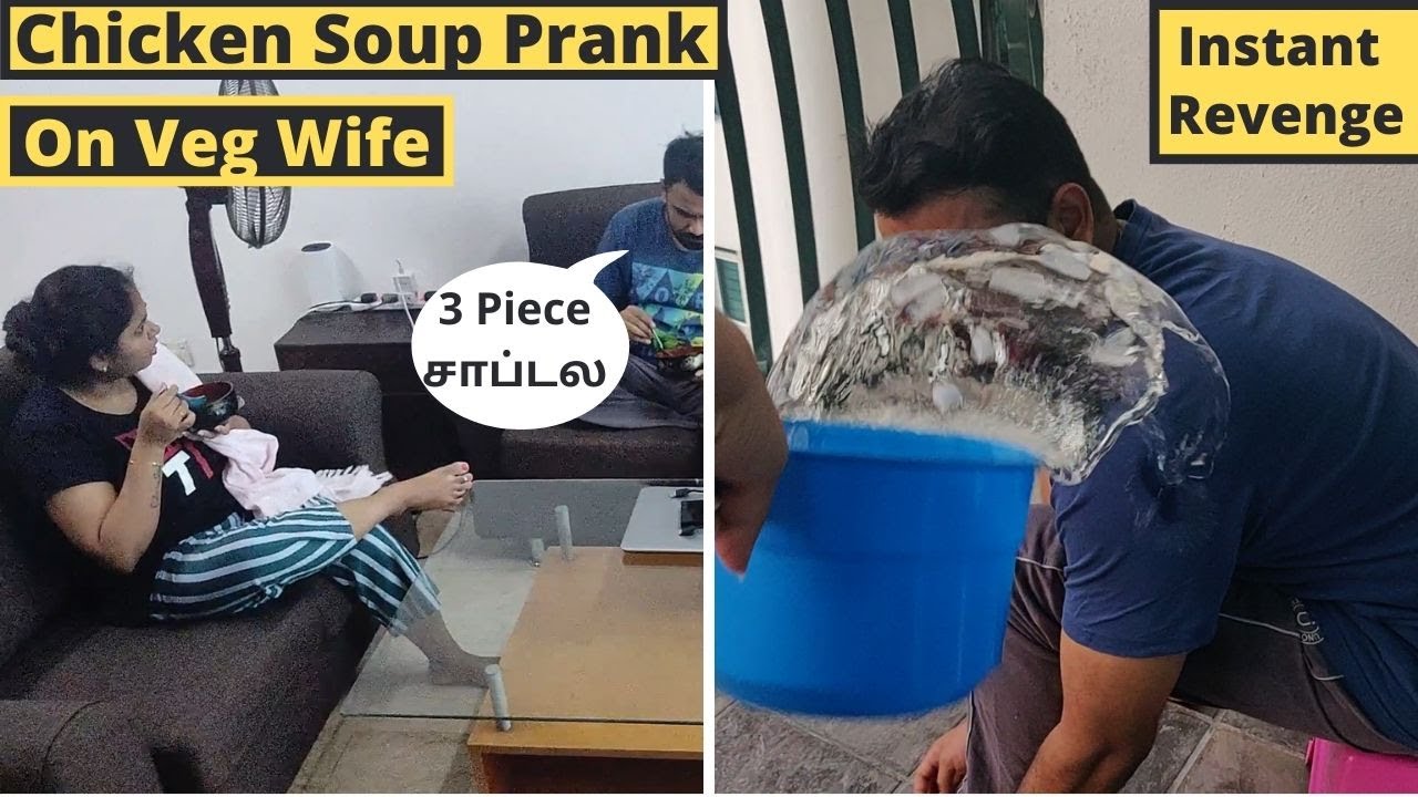Chicken prank on veg wife |funny tamil couple  | Instant revenge to him|Prank on wife  Tamil