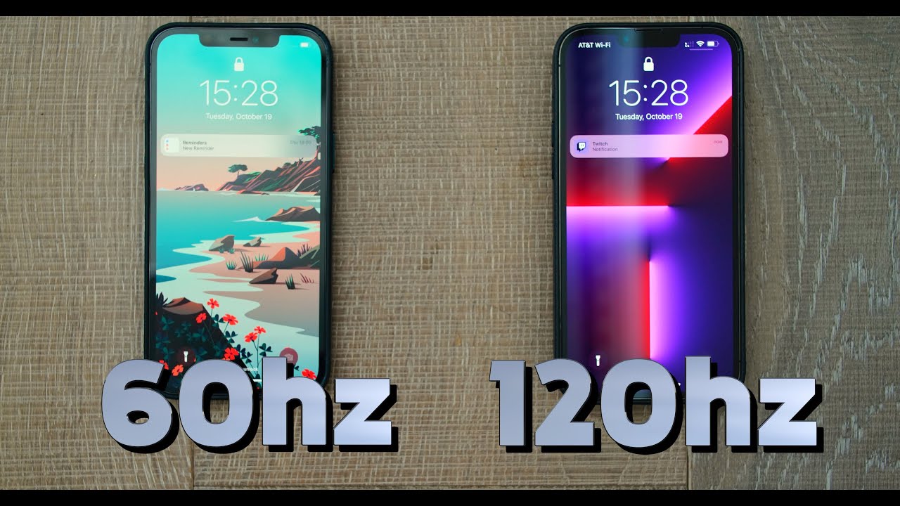 Дисплей ProMotion 120 Гц на iPhone против 60 Гц в замедленной съемке