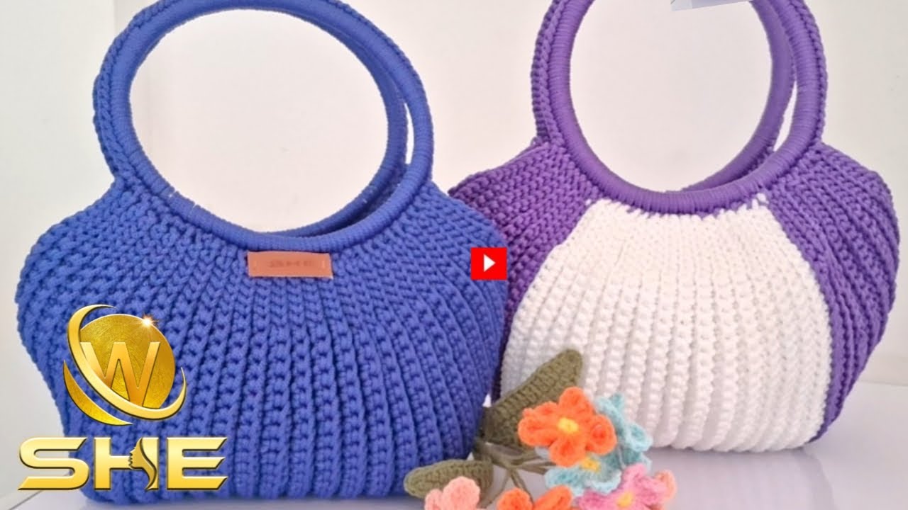 නයිලෝන් වලින් ලස්සන බෑග්  ගොතමු.crochet bag with nylon cord.