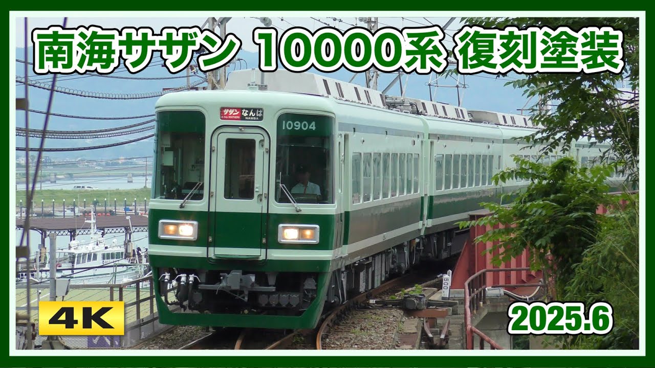 南海特急サザン 10000系+7100系 復刻塗装 和歌山港線【4K】