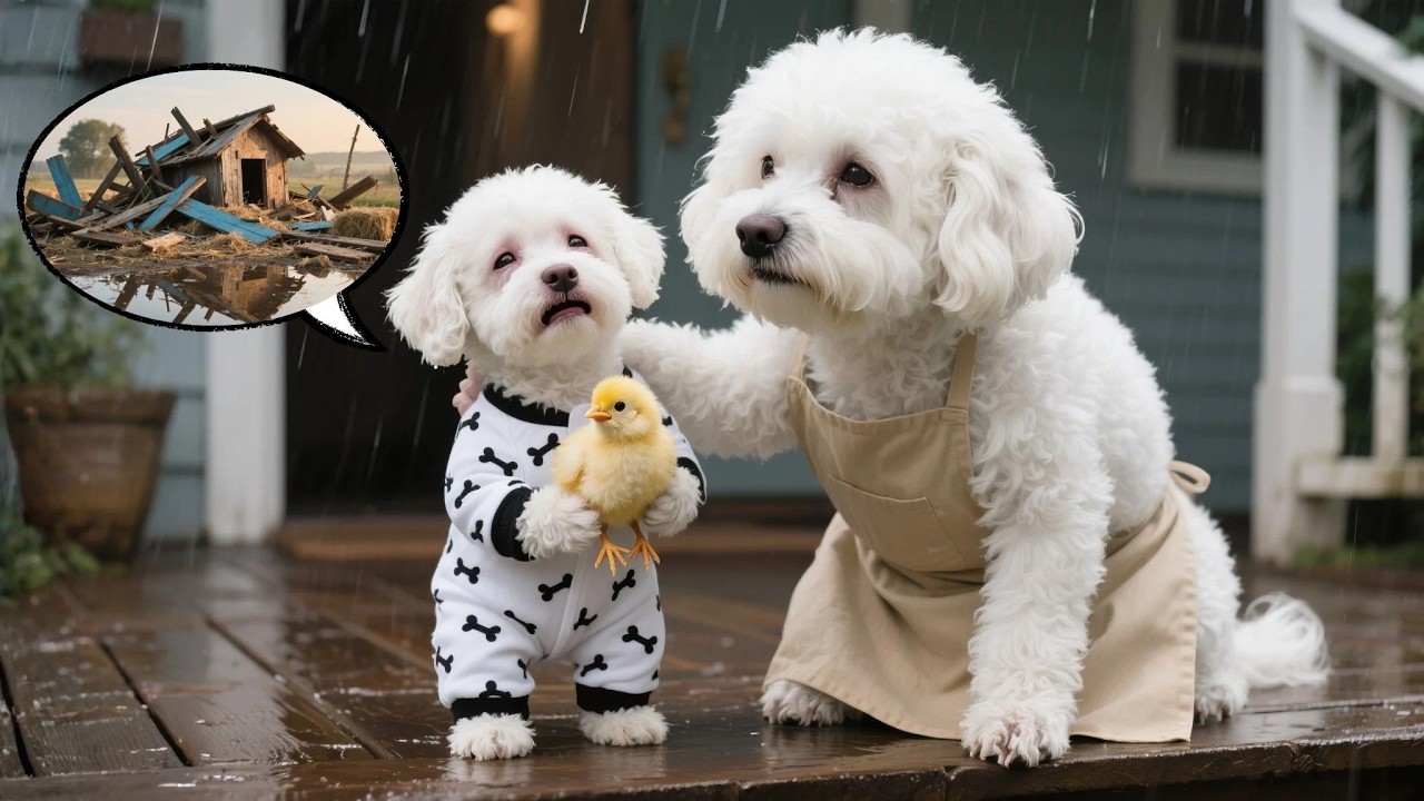 Little Dog Doggo & Mom Dog Help Chick Rebuild Storm-Damaged Coop 🐥🏚️