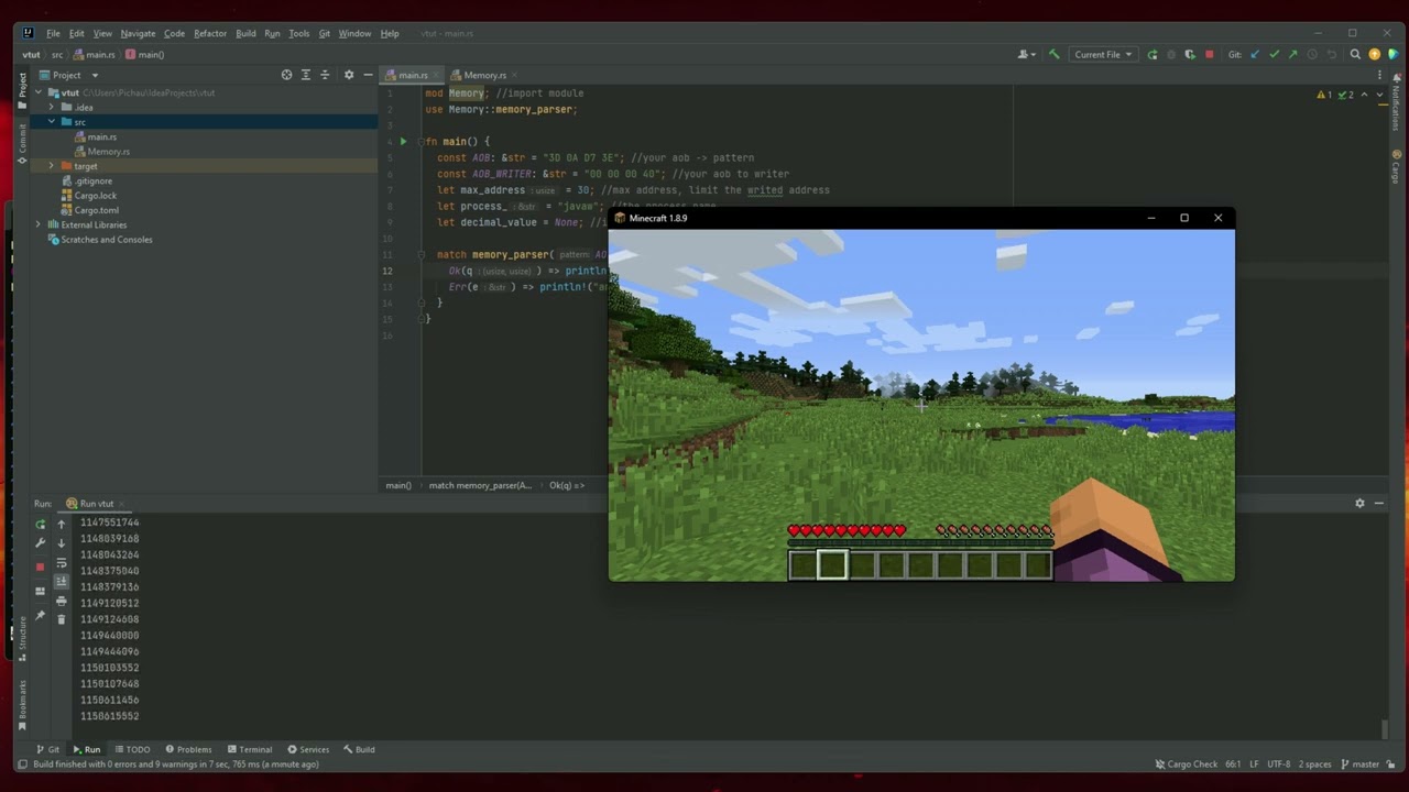 Make your own memory hacking in c# and rust