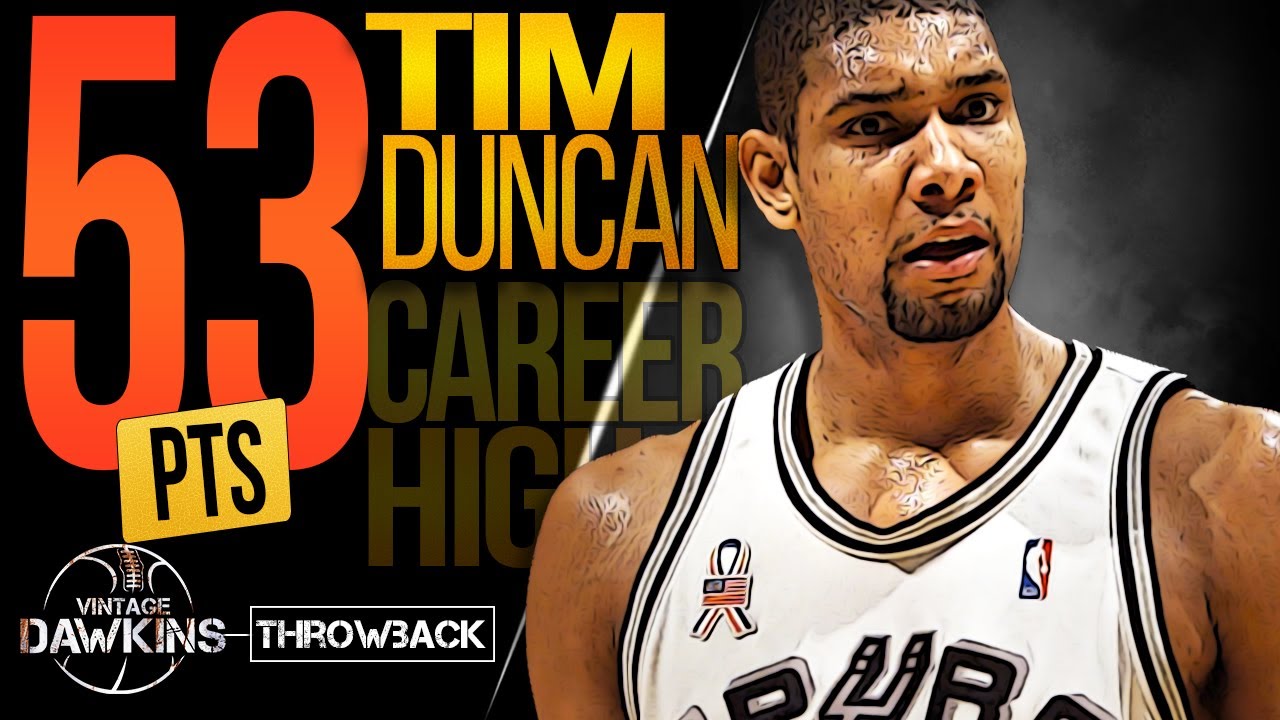 Tim Duncan MONSTER Career-HIGH 53 Points On 19/28 FGM And 15/15 FTM vs Mavs | VintageDawkins