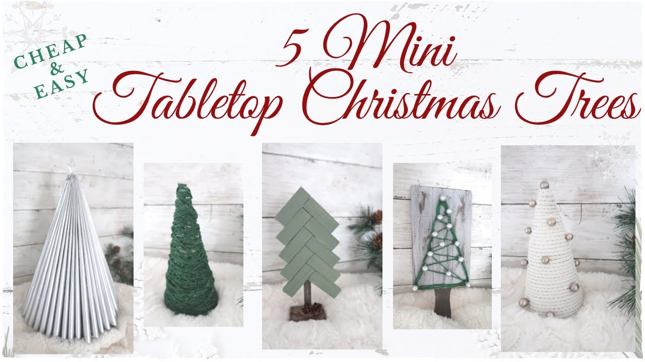 5 DIY TABLETOP CHRISTMAS TREES * Dollar Tree Mini Christmas Trees * Cheap And Easy * BlondieNextDoor