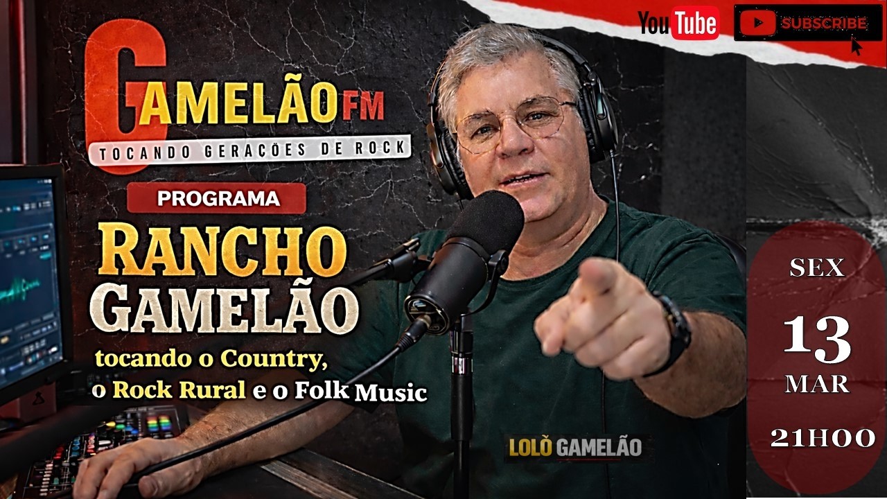 O Country tocado com o Rock Rural, o Folk e Indie Music no Rancho Gamelão dia 13 03 ao vivo 21h00