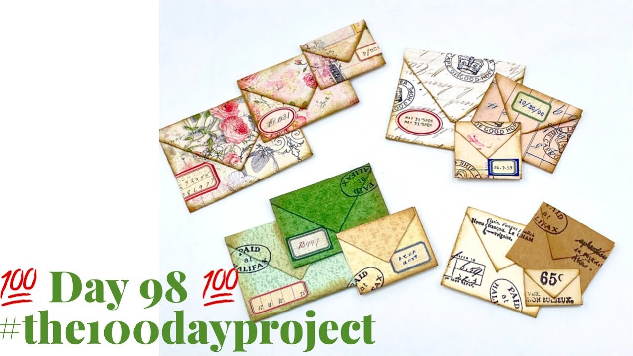 💯Day 98💯 FUN AND EASY MINI FAUX ENVELOPE CLUSTERS. #the100dayproject #craftwithme