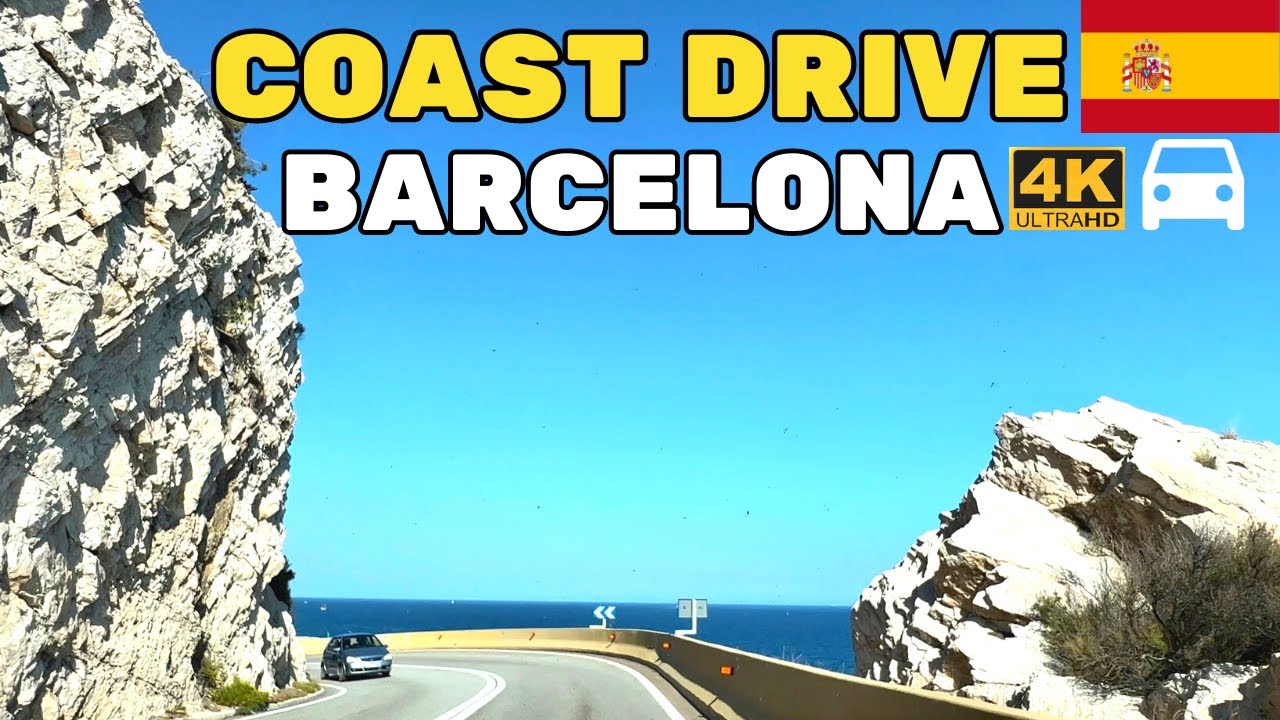 Driving Barcelona Coast 4K HDR - Coast Drive - Mediterranean Coast - Sitges Barcelona Spain