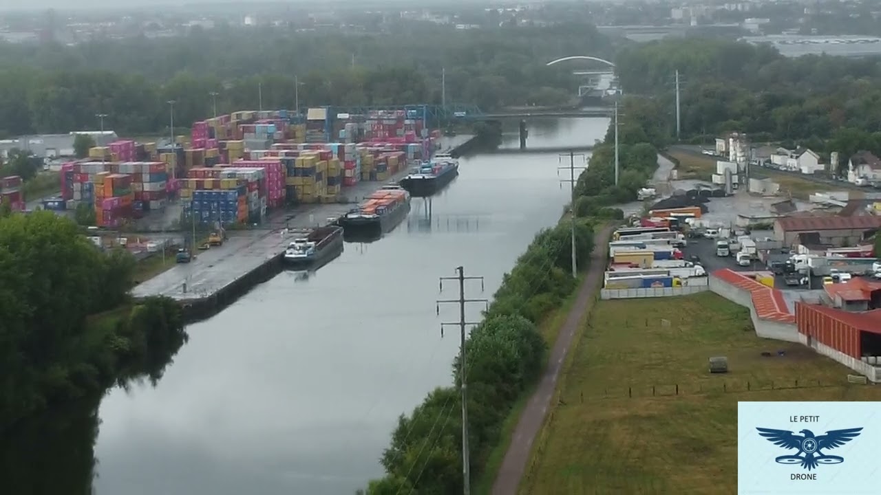Drone DJI reportage écluse et cité bruay sur escaut nord 59