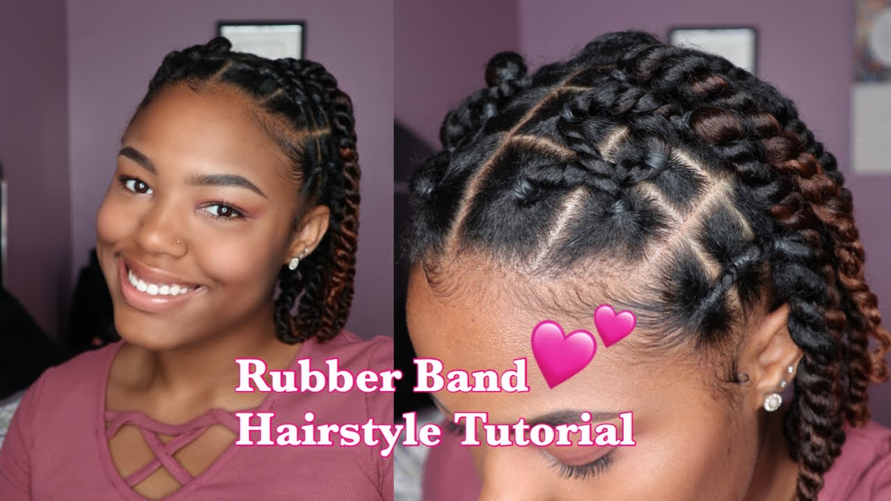 Rubber Band Hairstyle w/ Twists Tutorial