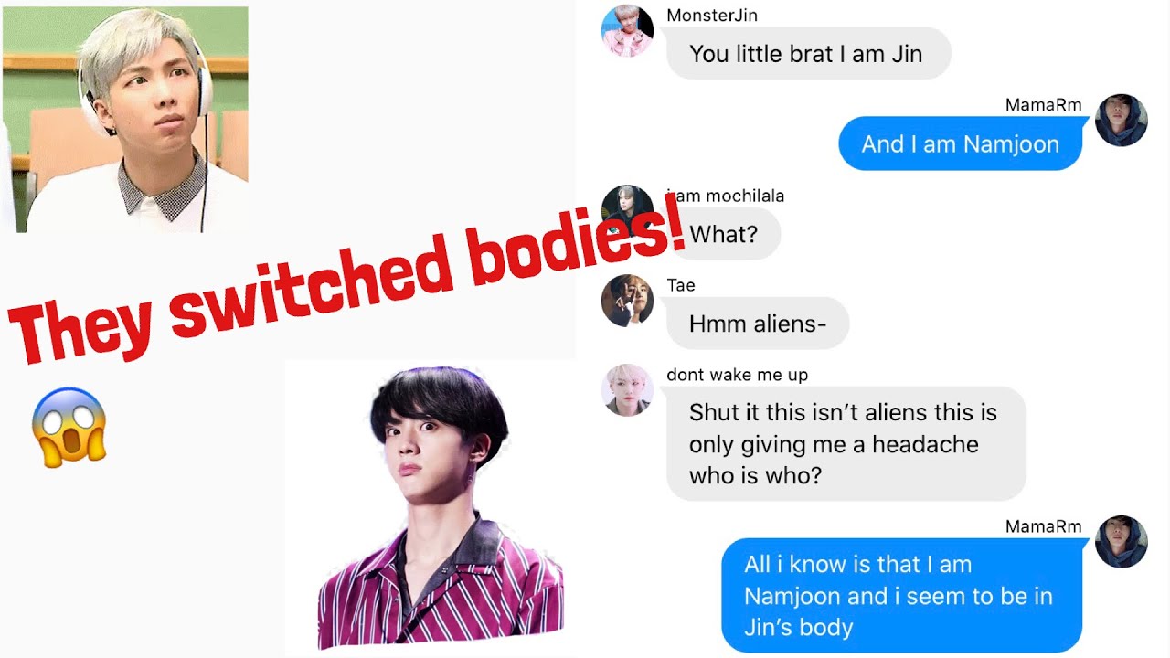 BTS texts- Jin and Namjoon switched bodies