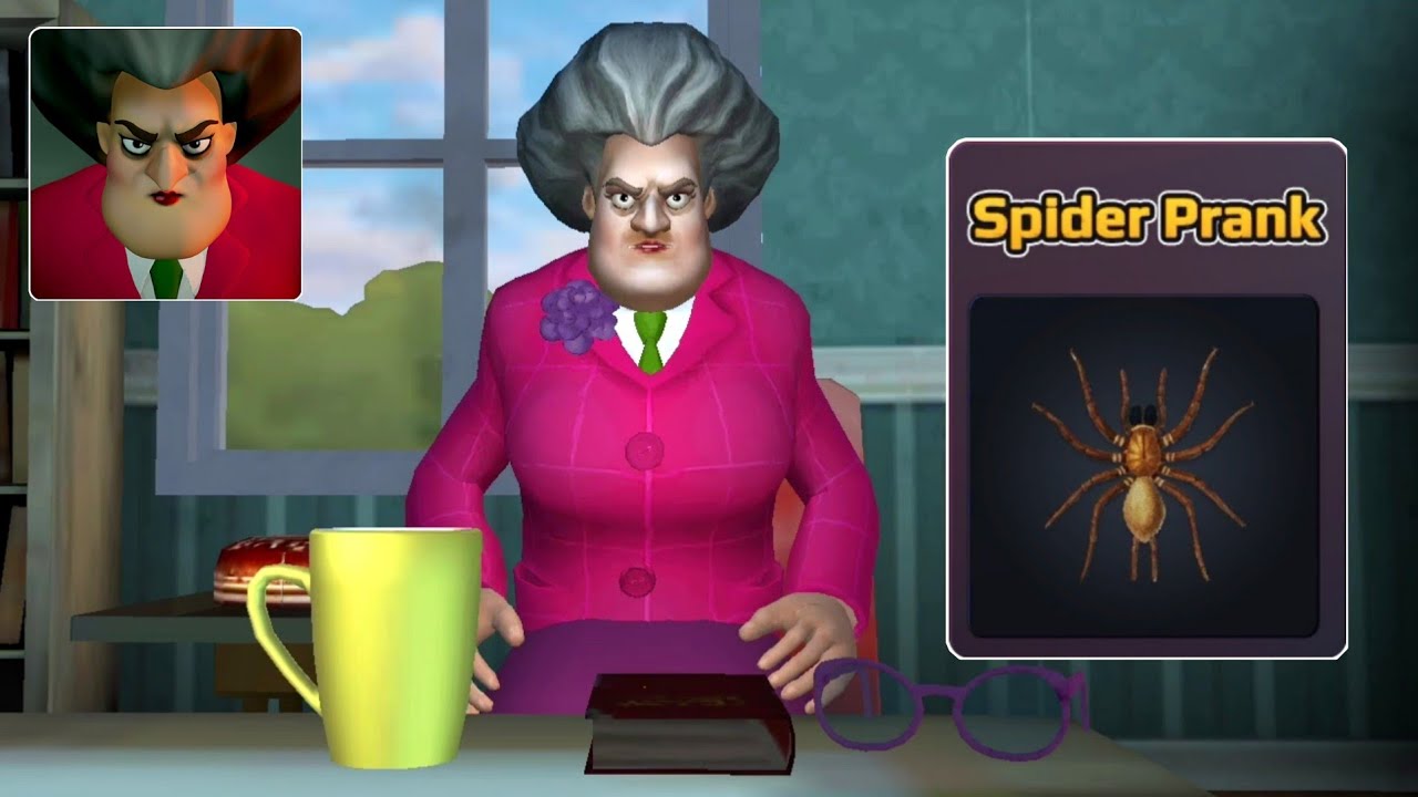 Scary Teacher 3D Gameplay Spider Prank