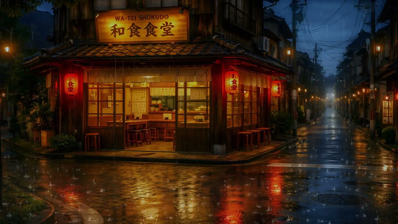 90s Nostalgia in a Rainy Tokyo Café ☔ Lofi for Study & Sleep