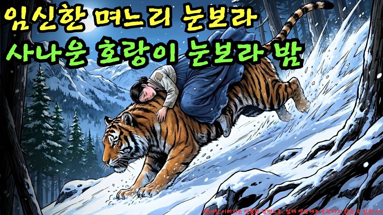 👉 시어머니에게 쫓겨나 눈보라 속에서 쓰러진 임신한 며느리… 그런데 맹수가 그녀를 등에 업고 달리기 시작했다, 과연 위험하지는 않았을까?| 야담 |옛날이야기 |민담 |전설 | 설화