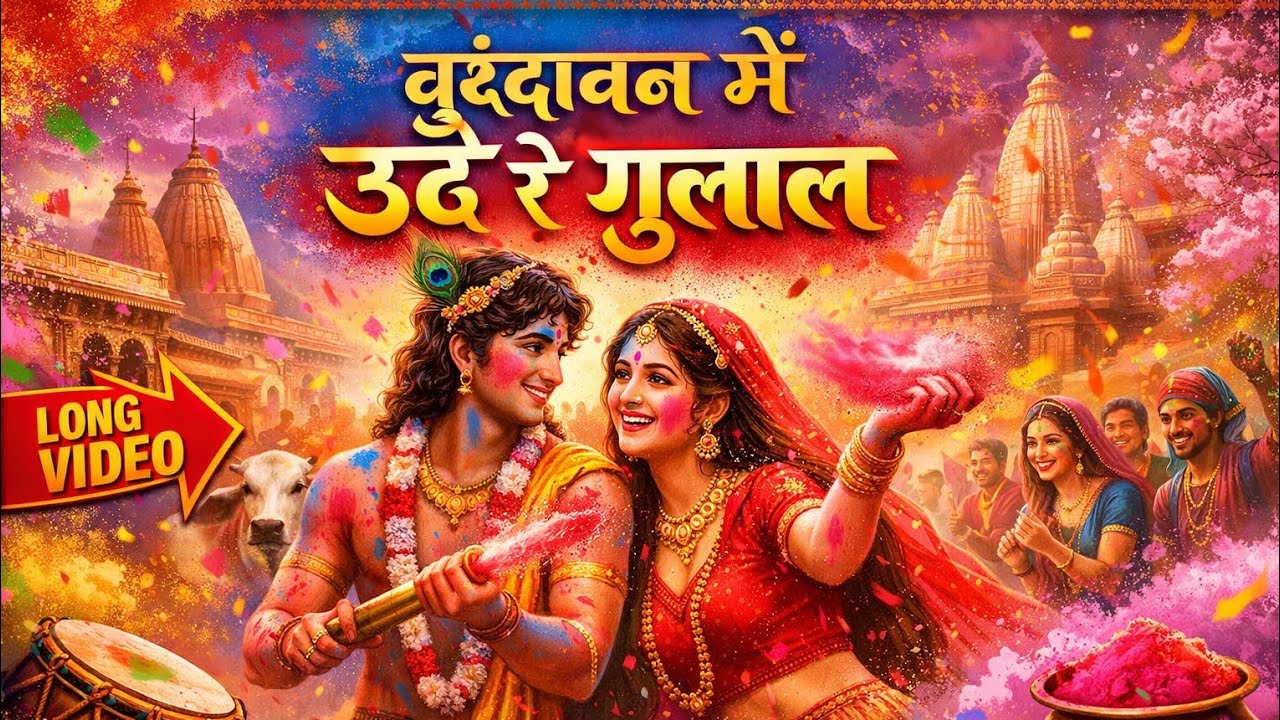 “Vrindavan Mein Ude Re Gulal 🌸 | Radha Krishna Holi Special 2026 | AI Animated Bhakti Song” |#trand 