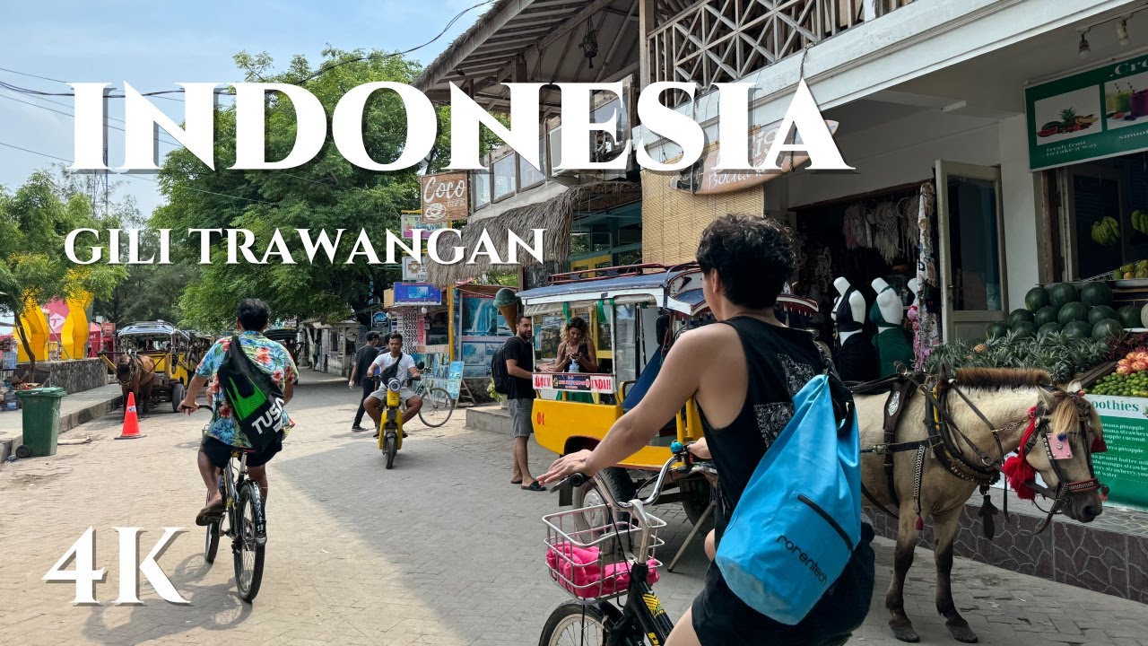 [4K WALK]🇮🇩Indonesia, Gili trawangan 2024!  Walking around entire island 4K HDR 60fps