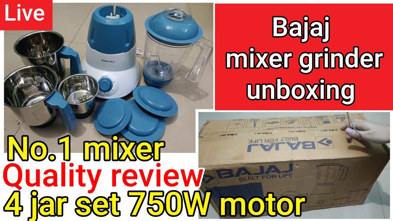 Bajaj Rex 750w mixer grinder 4 jar set unboxing and review/best mixer grinder/powerful mixer review