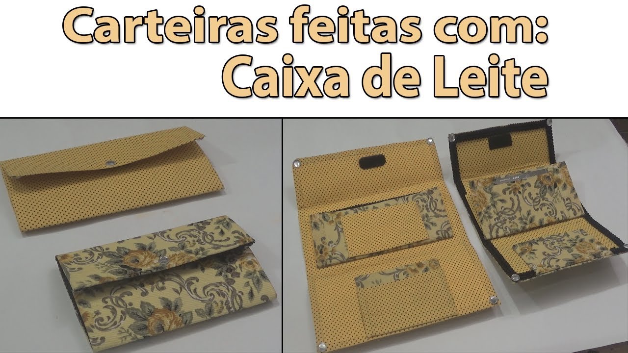Carteira feita com caixa de leite