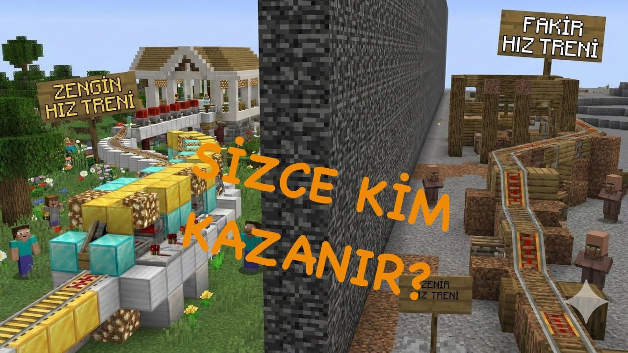HIZ TRENİ YAPI KAPIŞMASI YAPTIK |Minecraft
