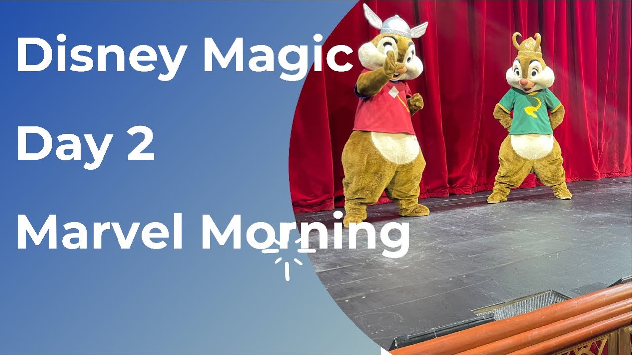 Disney Magic Day 2 marvel at sea morning, superhero appearances. Cabanas bfast and Dolphin spotting