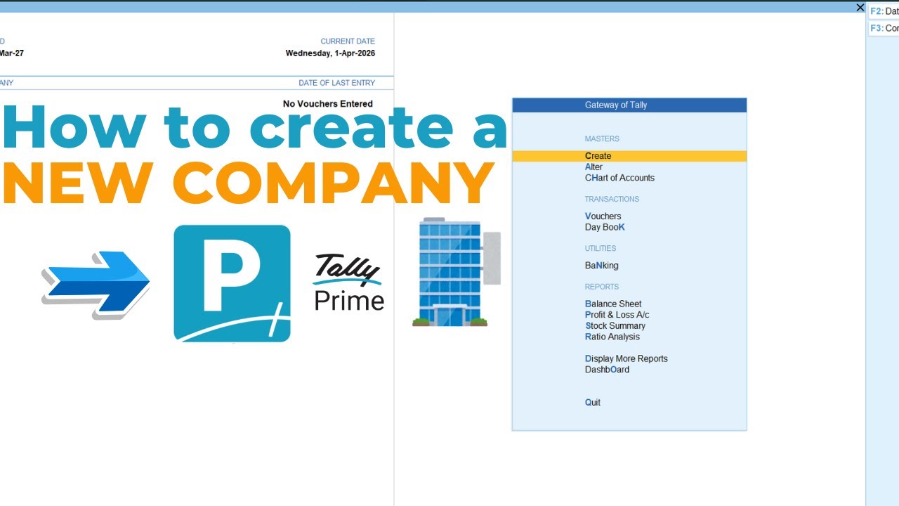 Create Your First Company in TallyPrime in Under 5 Minutes!#TallyPrime #knowledge #education #exam