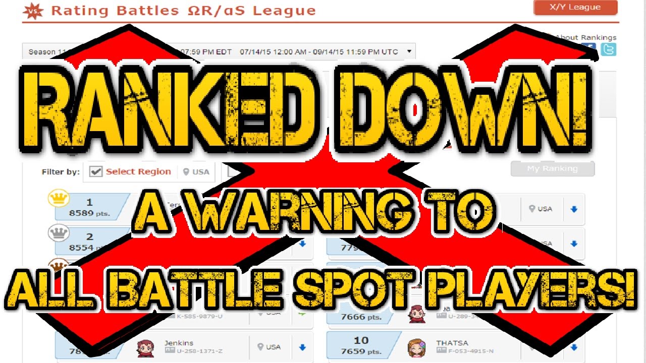 Ranked Down! A Warning to ALL Battle Spot Players!