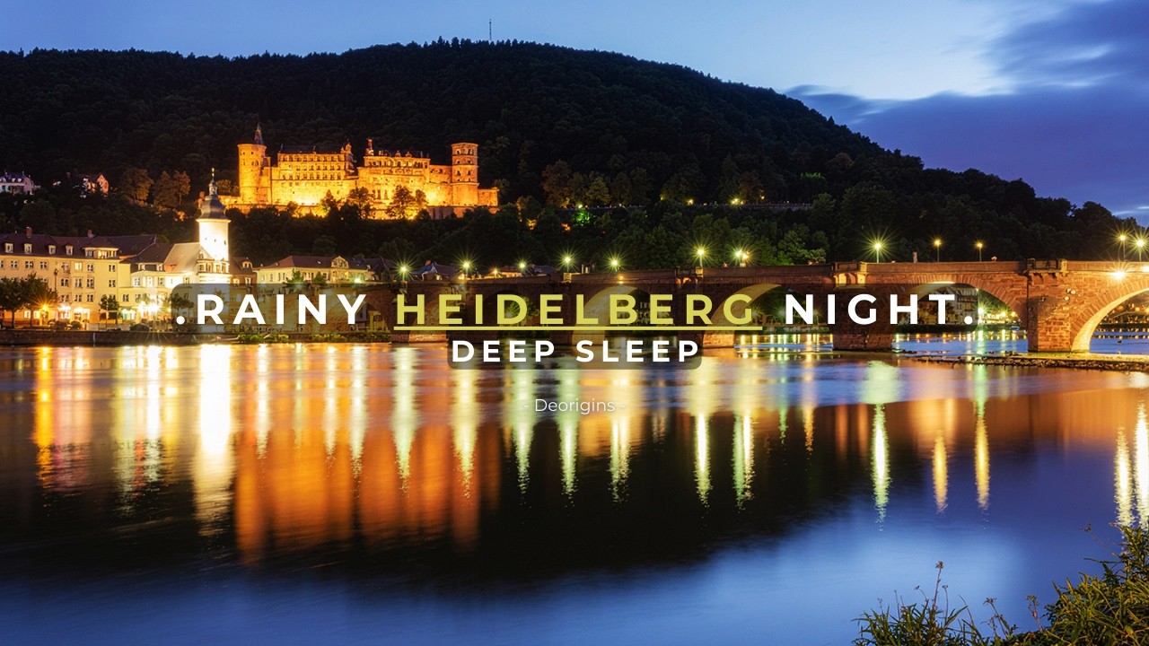 Cozy Heidelberg River Night – 🌧 Rain on Window & Soft Ambient for Deep Sleep 8 Hours 💤