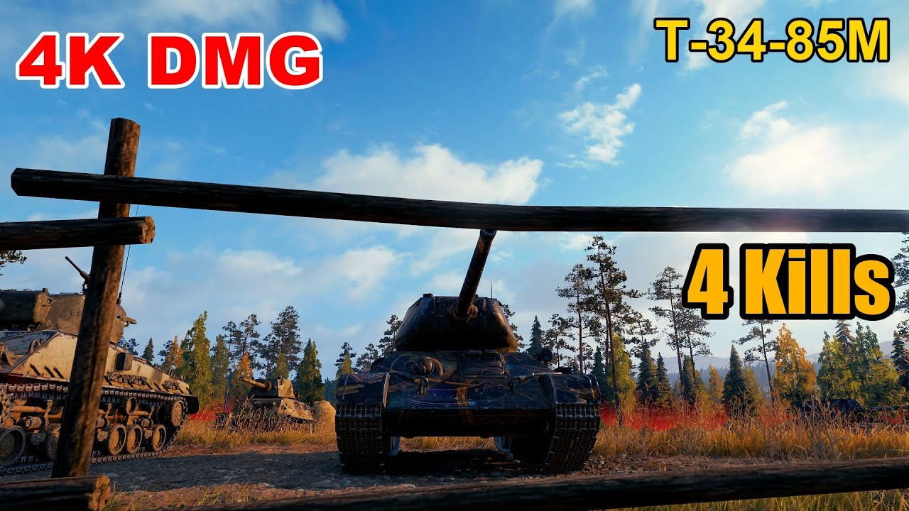 T-34-85M - 4K Damage - 4 Kills - Map: Murovanka - Player: Rumins - Server: EU | World of Tanks