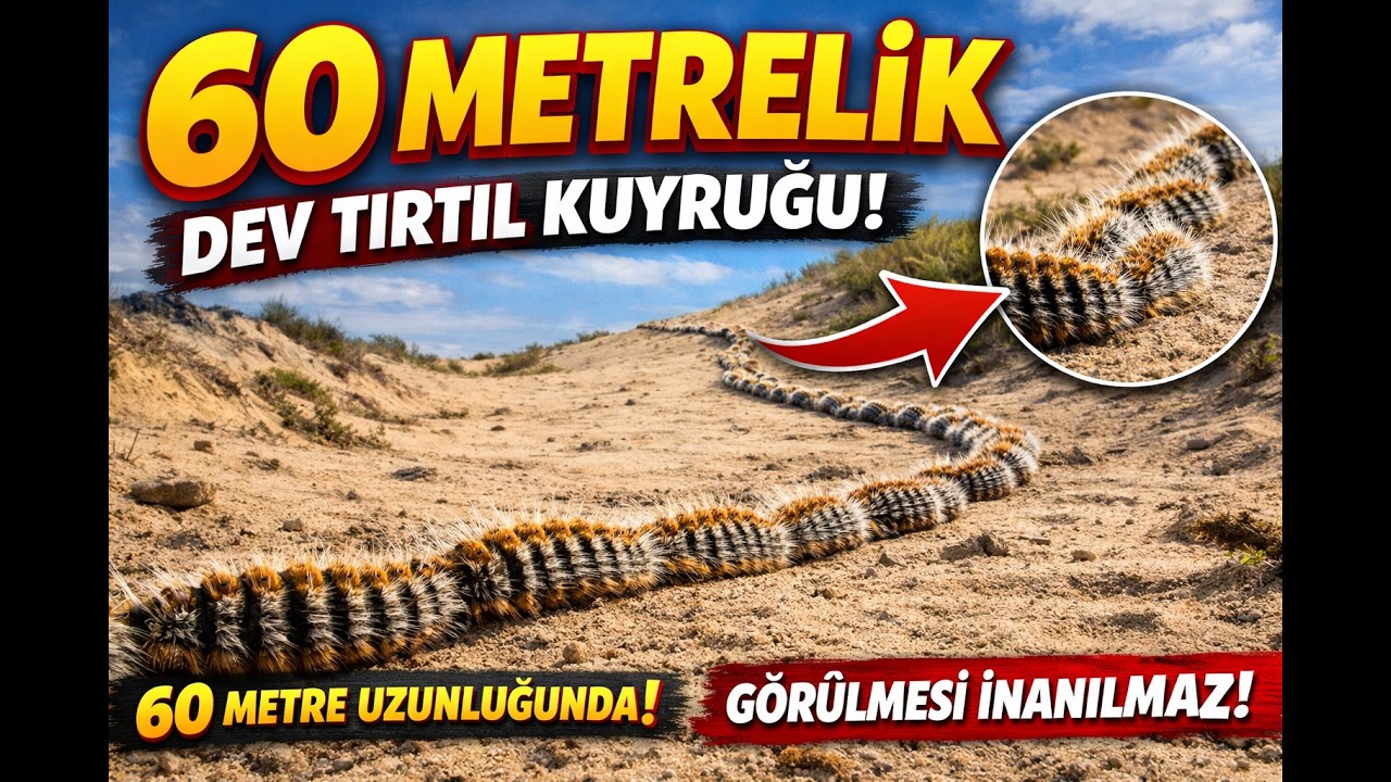 tırtıllar kuyruk yapmış 16 metre tırtıl konvoy