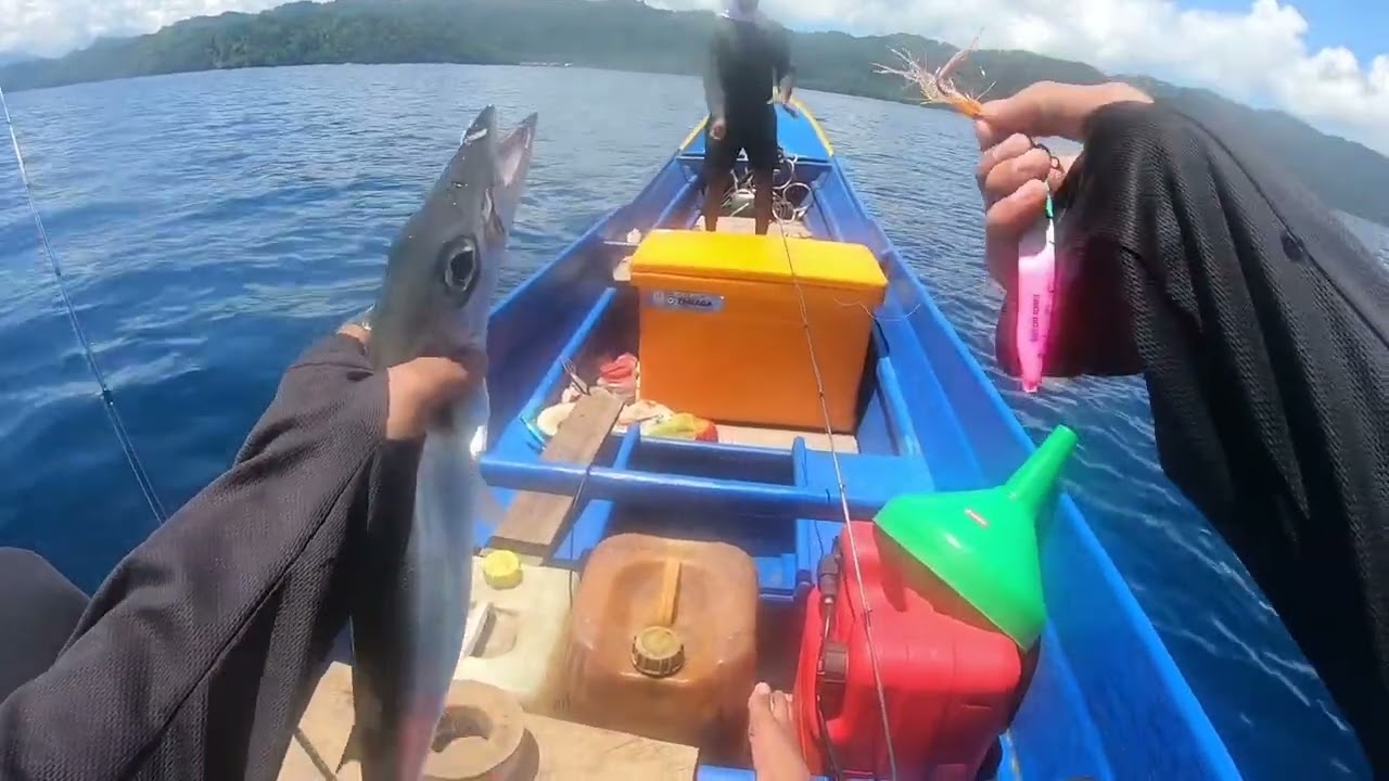 Mancing ikan tongkol dan light jiging spot sambiki maluku utara sanana