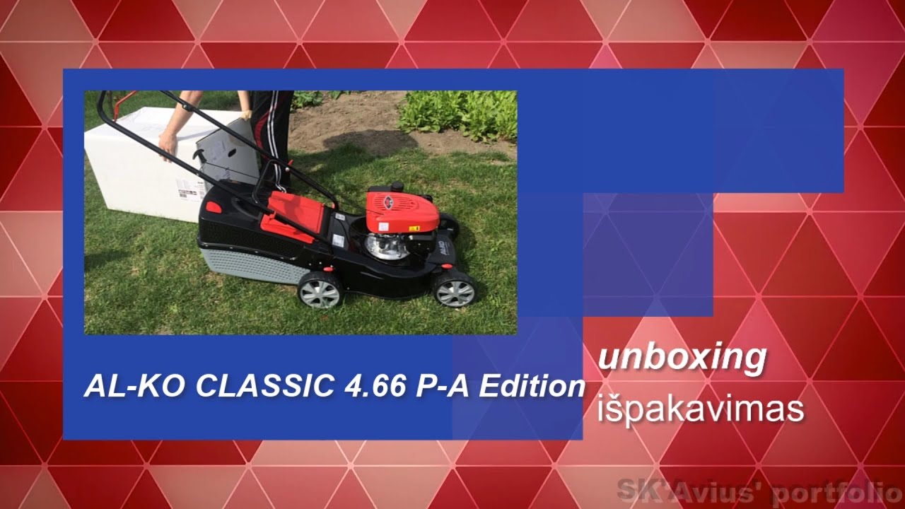 AL-KO CLASSIC 4 66 P-A Edition lawnmower unboxing - išpakavimas