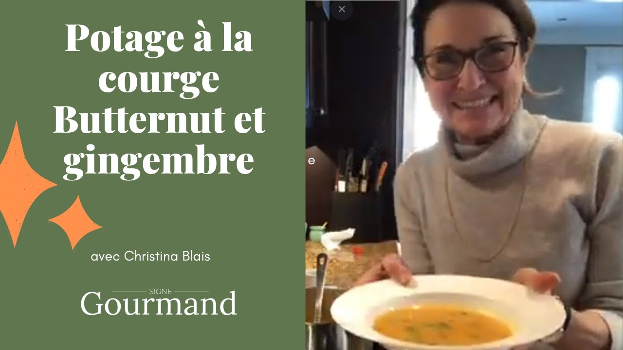 RECETTE DE POTAGE À LA COURGE BUTTERNUT ET AU GINGEMBRE