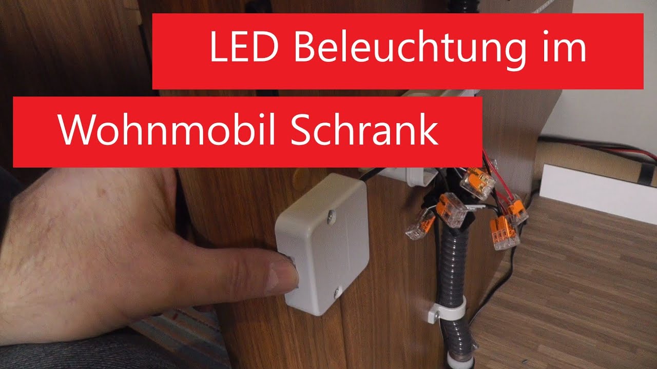 Wohnmobil Schrank bekommt LED Beleuchtung
